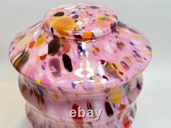 Vintage Italy Murano Art Pink Glass End of the Day Spatter Lamp Shade 11