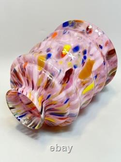 Vintage Italy Murano Art Pink Glass End of the Day Spatter Lamp Shade 11
