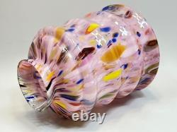Vintage Italy Murano Art Pink Glass End of the Day Spatter Lamp Shade 11