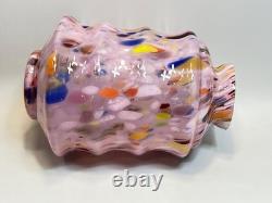 Vintage Italy Murano Art Pink Glass End of the Day Spatter Lamp Shade 11