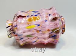 Vintage Italy Murano Art Pink Glass End of the Day Spatter Lamp Shade 11