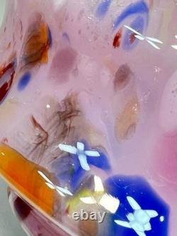 Vintage Italy Murano Art Pink Glass End of the Day Spatter Lamp Shade 11