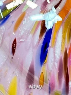 Vintage Italy Murano Art Pink Glass End of the Day Spatter Lamp Shade 11