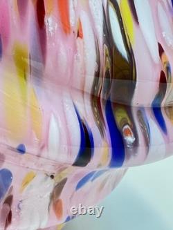 Vintage Italy Murano Art Pink Glass End of the Day Spatter Lamp Shade 11