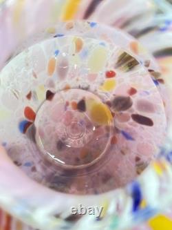 Vintage Italy Murano Art Pink Glass End of the Day Spatter Lamp Shade 11