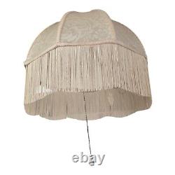 Vintage Ivory Bell Shape Lamp Shade with Fringe 18 X 18 Lined