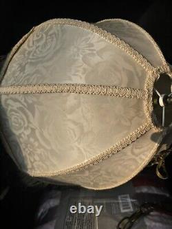 Vintage Ivory Bell Shape Lamp Shade with Fringe 18 X 18 Lined