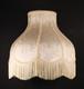 Vintage Ivory Cream Floral Damask Brocade Victorian Bell Panel Fringe Lamp Shade