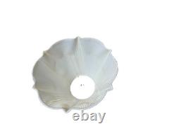 Vintage Ivory Silk String Lamp Shade Off White Cut Corners Scalloped Edges