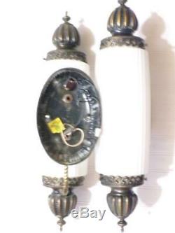 Vintage JOHN C. VIRDEN CO. Wall Sconce Lamps Milk Glass Pendant Shades