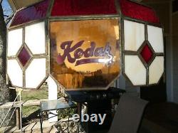 Vintage KODAK Stained Glass Hanging Light Shade