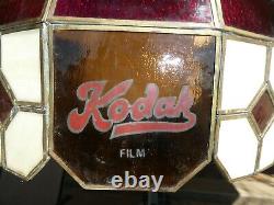 Vintage KODAK Stained Glass Hanging Light Shade