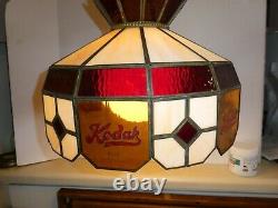 Vintage KODAK Stained Glass Hanging Light Shade