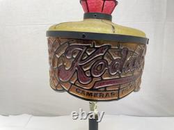 Vintage Kodak Cameras And Film Lamp Faux Glass Resin Shade Tiffany Style 17
