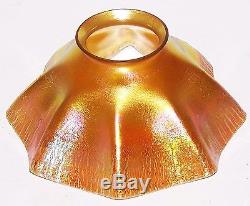 Vintage LOUIS COMFORT TIFFANY Signed LCT AURENE FAVRILE Art Glass Lamp Shade