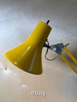 Vintage LUXO Yellow Adjustable Arm Task Lamp Flared Cone Shade MCM