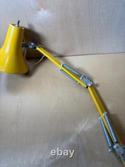 Vintage LUXO Yellow Adjustable Arm Task Lamp Flared Cone Shade MCM