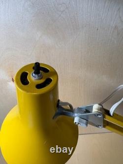 Vintage LUXO Yellow Adjustable Arm Task Lamp Flared Cone Shade MCM