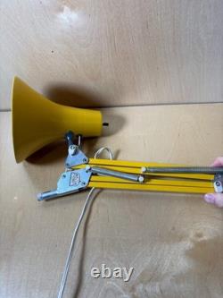 Vintage LUXO Yellow Adjustable Arm Task Lamp Flared Cone Shade MCM