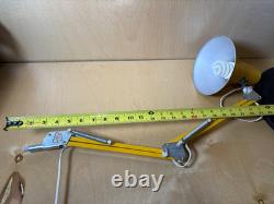 Vintage LUXO Yellow Adjustable Arm Task Lamp Flared Cone Shade MCM