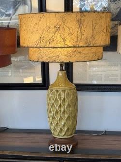 Vintage Lamp McM Mustard Yellow Gold Speckled Textured Shade Sold Separately