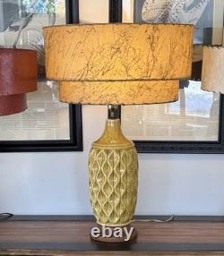 Vintage Lamp McM Mustard Yellow Gold Speckled Textured Shade Sold Separately