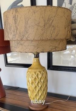 Vintage Lamp McM Mustard Yellow Gold Speckled Textured Shade Sold Separately
