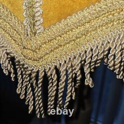 Vintage Lamp Shade Crushed Velvet Mid Century Baroque Art Nouveau Gold Barrel