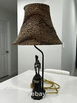 Vintage Lamp Shade Desert Camel Safari Cheetah Print Silver Gold Tone Aluminum