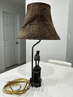 Vintage Lamp Shade Desert Camel Safari Cheetah Print Silver Gold Tone Aluminum