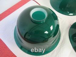 Vintage Lamp Shade Emerald Green Overlay Glass Emeralite Type Vianne France 1970