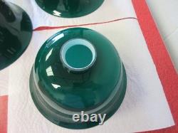 Vintage Lamp Shade Emerald Green Overlay Glass Emeralite Type Vianne France 1970