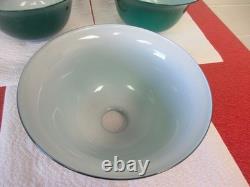 Vintage Lamp Shade Emerald Green Overlay Glass Emeralite Type Vianne France 1970