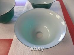 Vintage Lamp Shade Emerald Green Overlay Glass Emeralite Type Vianne France 1970