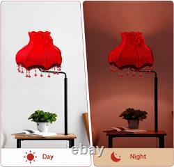 Vintage Lamp Shade, European Style Bell Shape Cloth Bead Lace Lampshade with Tas