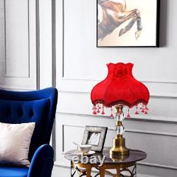 Vintage Lamp Shade, European Style Bell Shape Cloth Bead Lace Lampshade with Tas