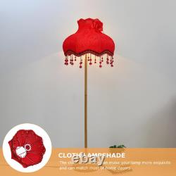 Vintage Lamp Shade, European Style Bell Shape Cloth Bead Lace Lampshade with Tas