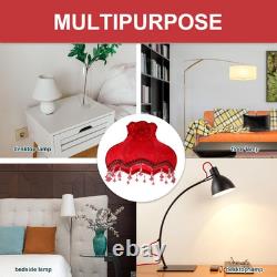 Vintage Lamp Shade, European Style Bell Shape Cloth Bead Lace Lampshade with Tas