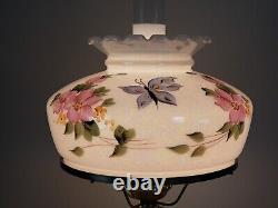 Vintage Lamp Shade Iridescent Butterfly Hurricane White Fits 10 Holder Fitter