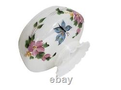 Vintage Lamp Shade Iridescent Butterfly Hurricane White Fits 10 Holder Fitter