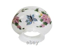 Vintage Lamp Shade Iridescent Butterfly Hurricane White Fits 10 Holder Fitter