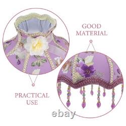 Vintage Lamp Shade, Romantic Purple Lilac Print, Cloth Fabric, Fits E27 Base Vintage Lamp Shade, Romantic Purple Lilac Print, Cloth Fabric, Fits E27 Base