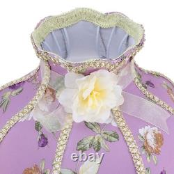 Vintage Lamp Shade, Romantic Purple Lilac Print, Cloth Fabric, Fits E27 Base