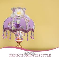 Vintage Lamp Shade, Romantic Purple Lilac Print, Cloth Fabric, Fits E27 Base