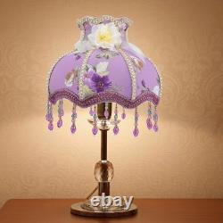 Vintage Lamp Shade, Romantic Purple Lilac Print, Cloth Fabric, Fits E27 Base