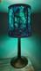 Vintage Lamp Shade Translucent Hand Painted Blue And Purple Upcycled