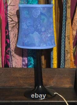 Vintage Lamp Shade TRANSLUCENT Hand Painted Blue and Purple Upcycled