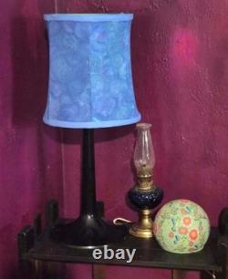 Vintage Lamp Shade TRANSLUCENT Hand Painted Blue and Purple Upcycled Vintage Lamp Shade TRANSLUCENT Hand Painted Blue and Purple Upcycled