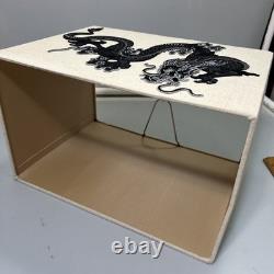 Vintage Lamp Shade With Embroidery Black Dragon