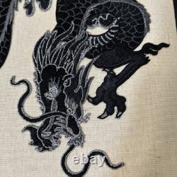 Vintage Lamp Shade With Embroidery Black Dragon